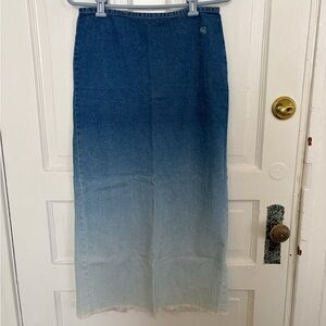 Vintage Guess Jeans Ombré Denim Maxi Skirt